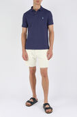 Basic Mesh SS Polo In Blue